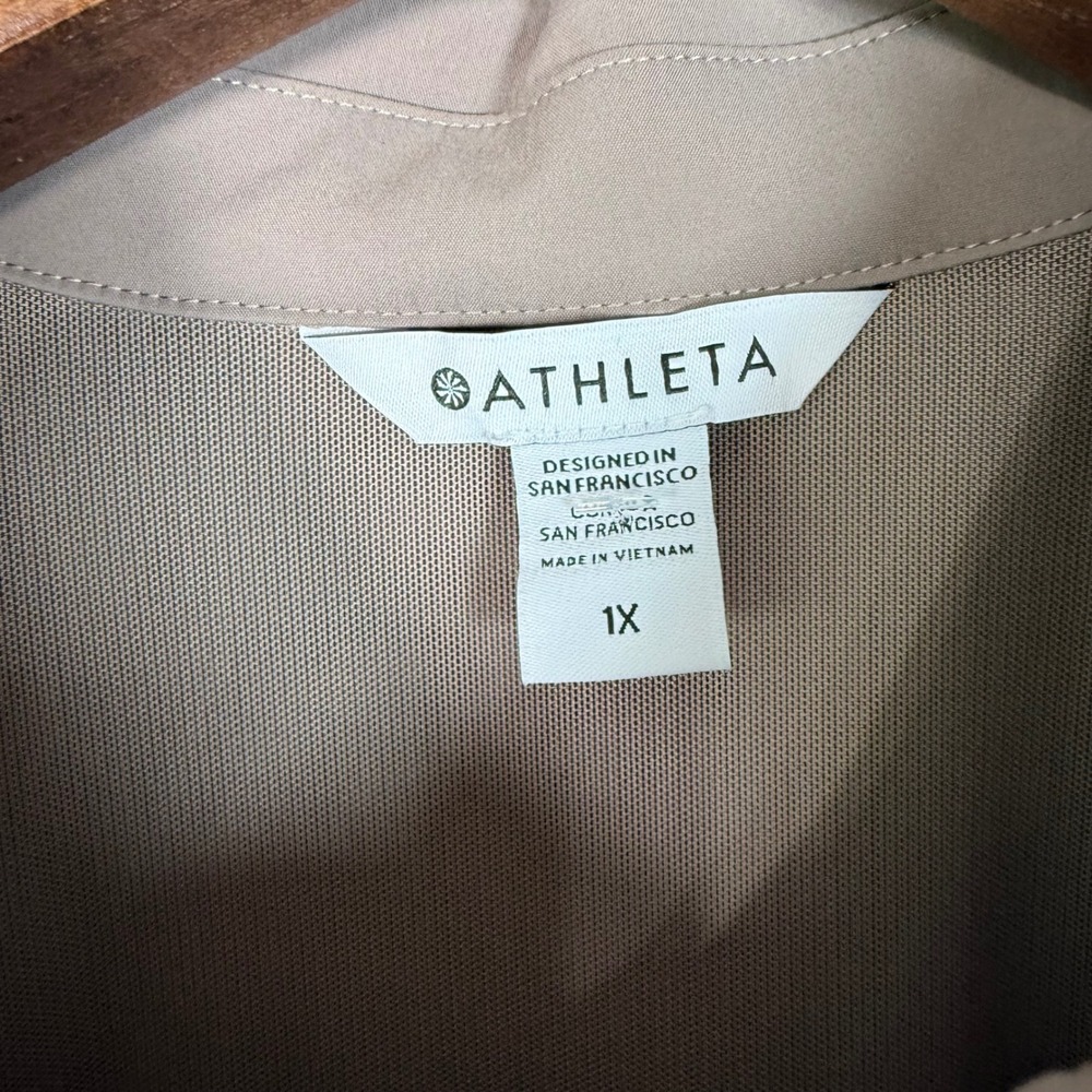 Athleta Taupe Zip-Front Mini Dress - Picture 4 of 12